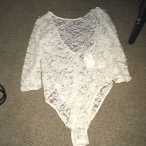A lace leotard